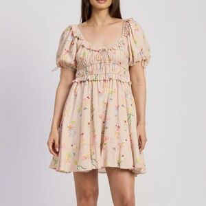 En Saison Mia Ruffle Puff Sleeve Romantic Mini Dress Size M NYT